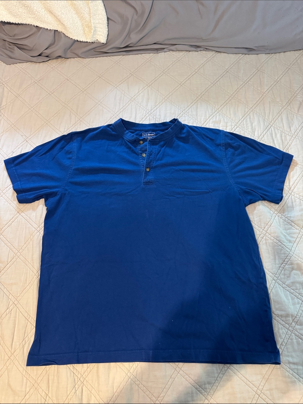 L.L. Bean Men's Royal Blue Short-Sleeve Henley Polo